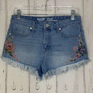 Mossimo Embroidered Jean Shorts Size 4